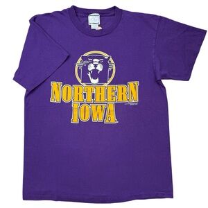VTG 90s University of Northern Iowa Panthers UNI Single Stitch t-shirt size L